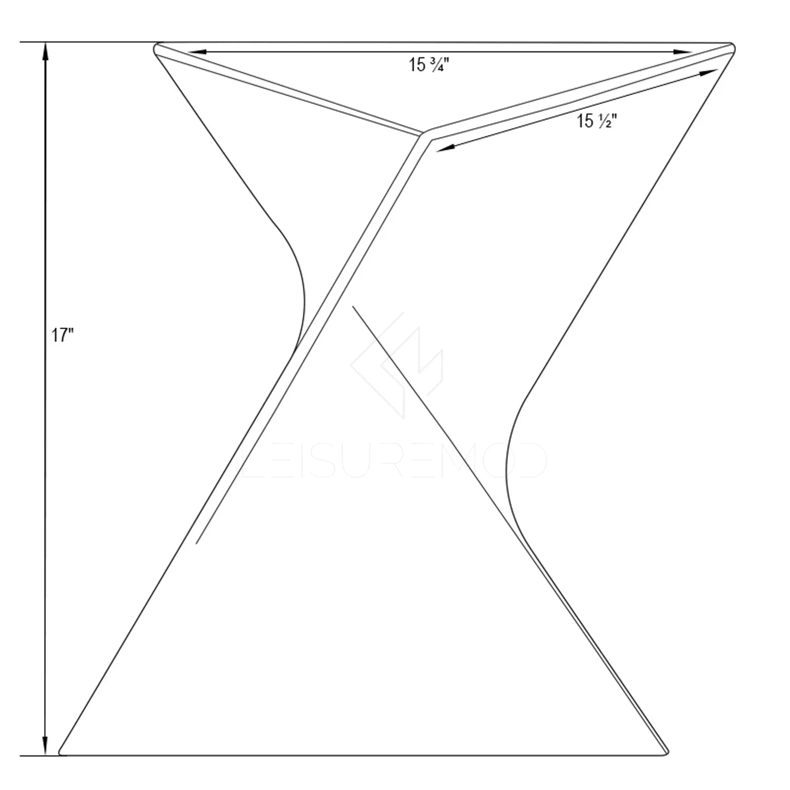 Randolph Triangular Accent Side Table in ABS/PC Plastic - Elax Furniture