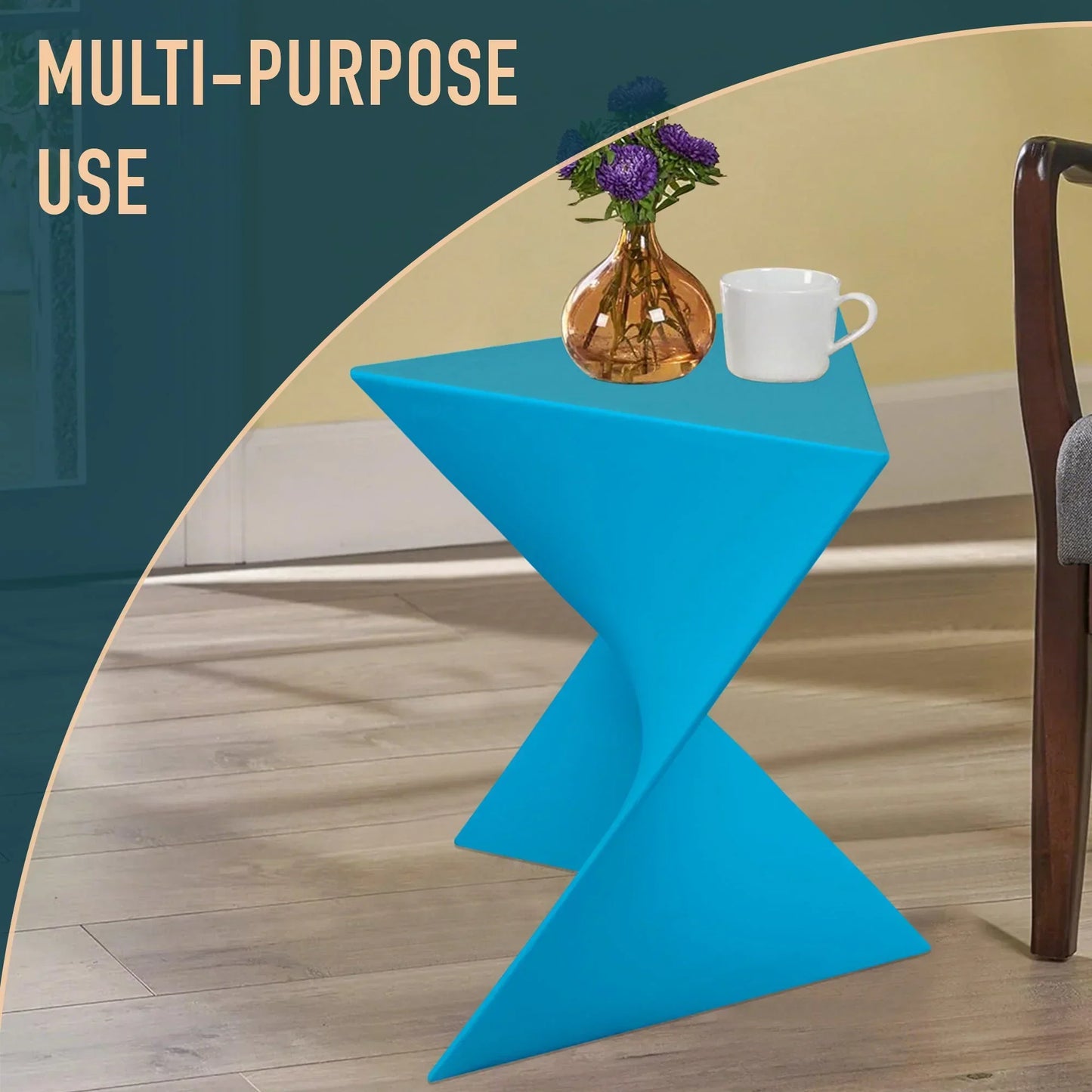 Randolph Triangular Accent Side Table in ABS/PC Plastic - Elax Furniture