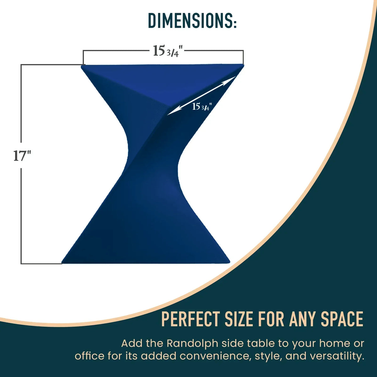 Randolph Triangular Accent Side Table in ABS/PC Plastic - Elax Furniture