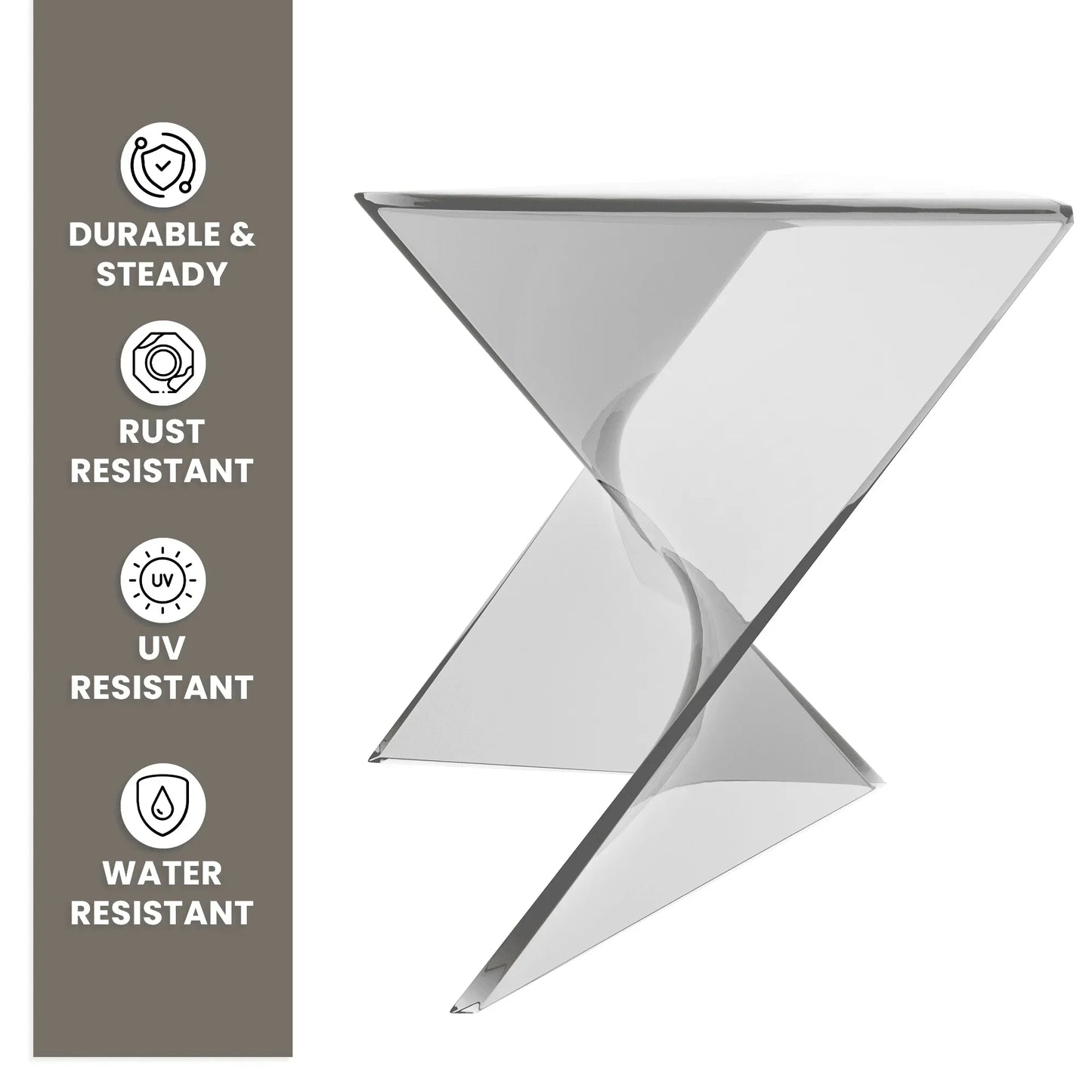 Randolph Triangular Accent Side Table in ABS/PC Plastic - Elax Furniture