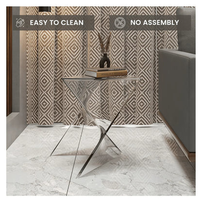 Randolph Triangular Accent Side Table in ABS/PC Plastic - Elax Furniture