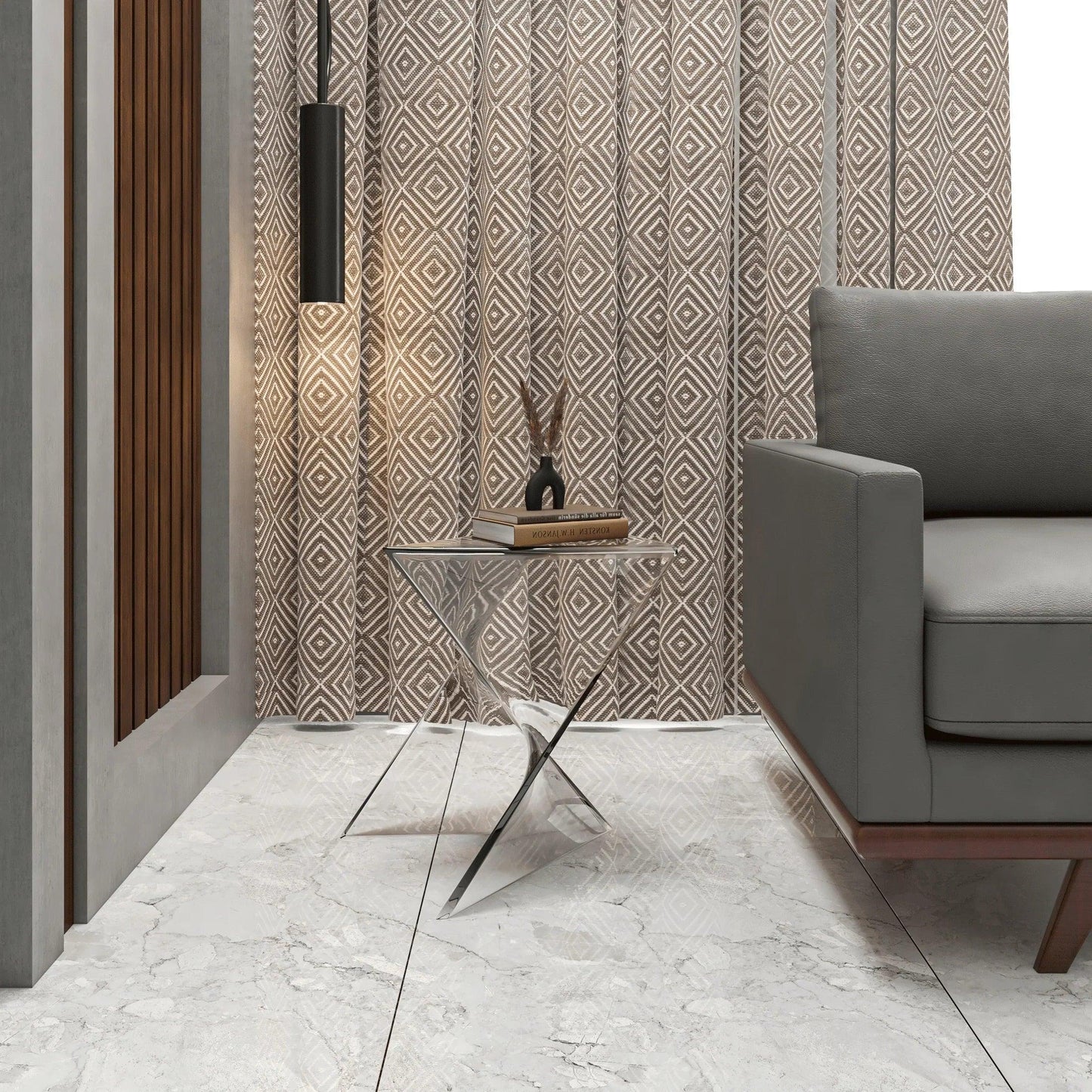 Randolph Triangular Accent Side Table in ABS/PC Plastic - Elax Furniture