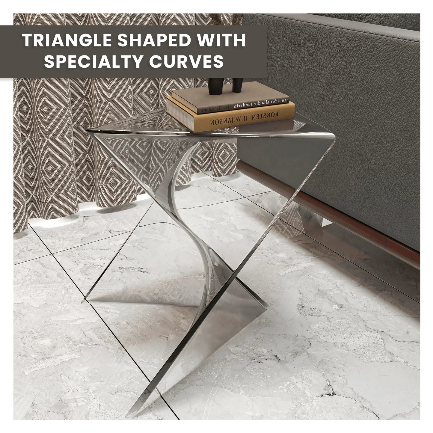 Randolph Triangular Accent Side Table in ABS/PC Plastic - Elax Furniture