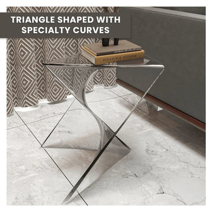 Randolph Triangular Accent Side Table in ABS/PC Plastic - Elax Furniture