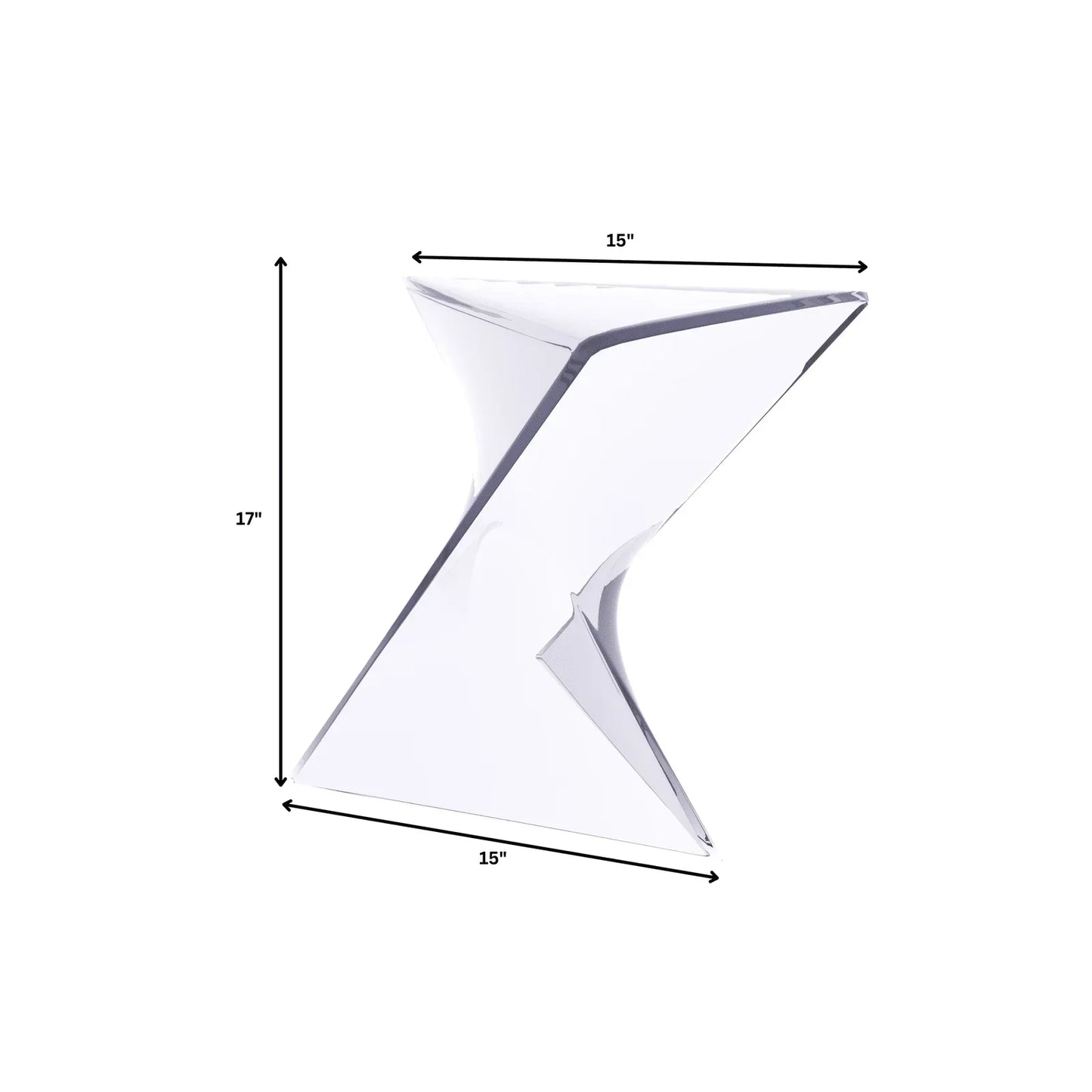 Randolph Triangular Accent Side Table in ABS/PC Plastic - Elax Furniture