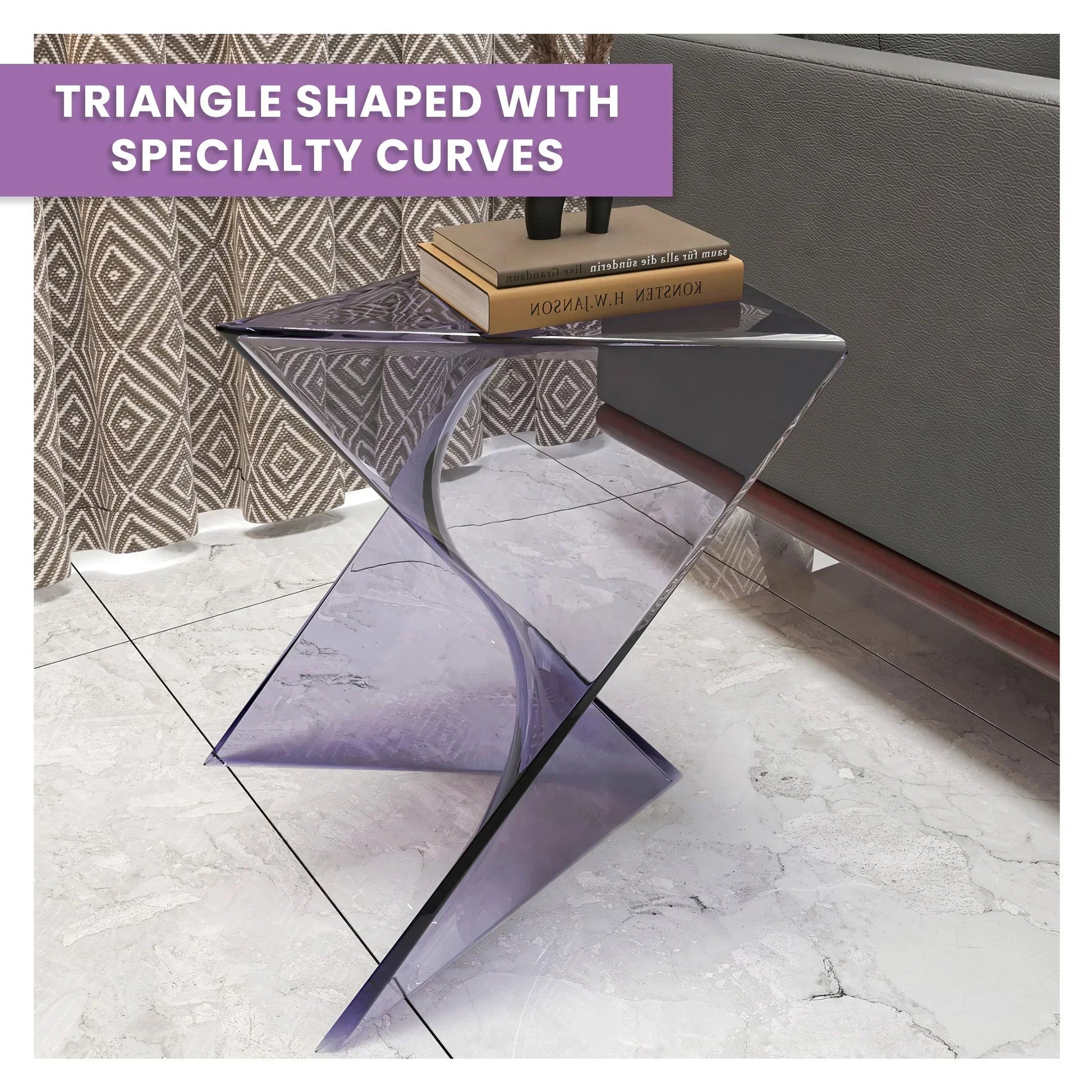 Randolph Triangular Accent Side Table in ABS/PC Plastic - Elax Furniture