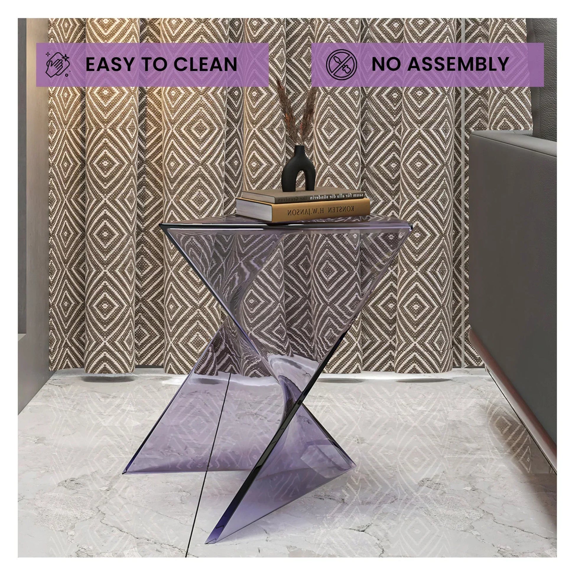 Randolph Triangular Accent Side Table in ABS/PC Plastic - Elax Furniture