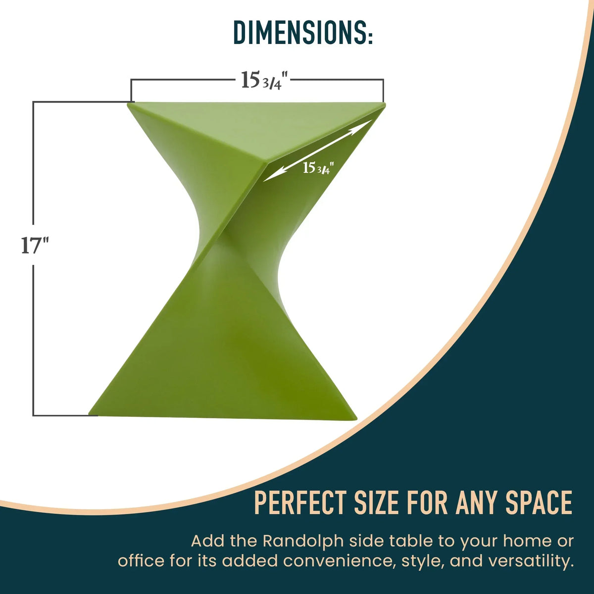 Randolph Triangular Accent Side Table in ABS/PC Plastic - Elax Furniture