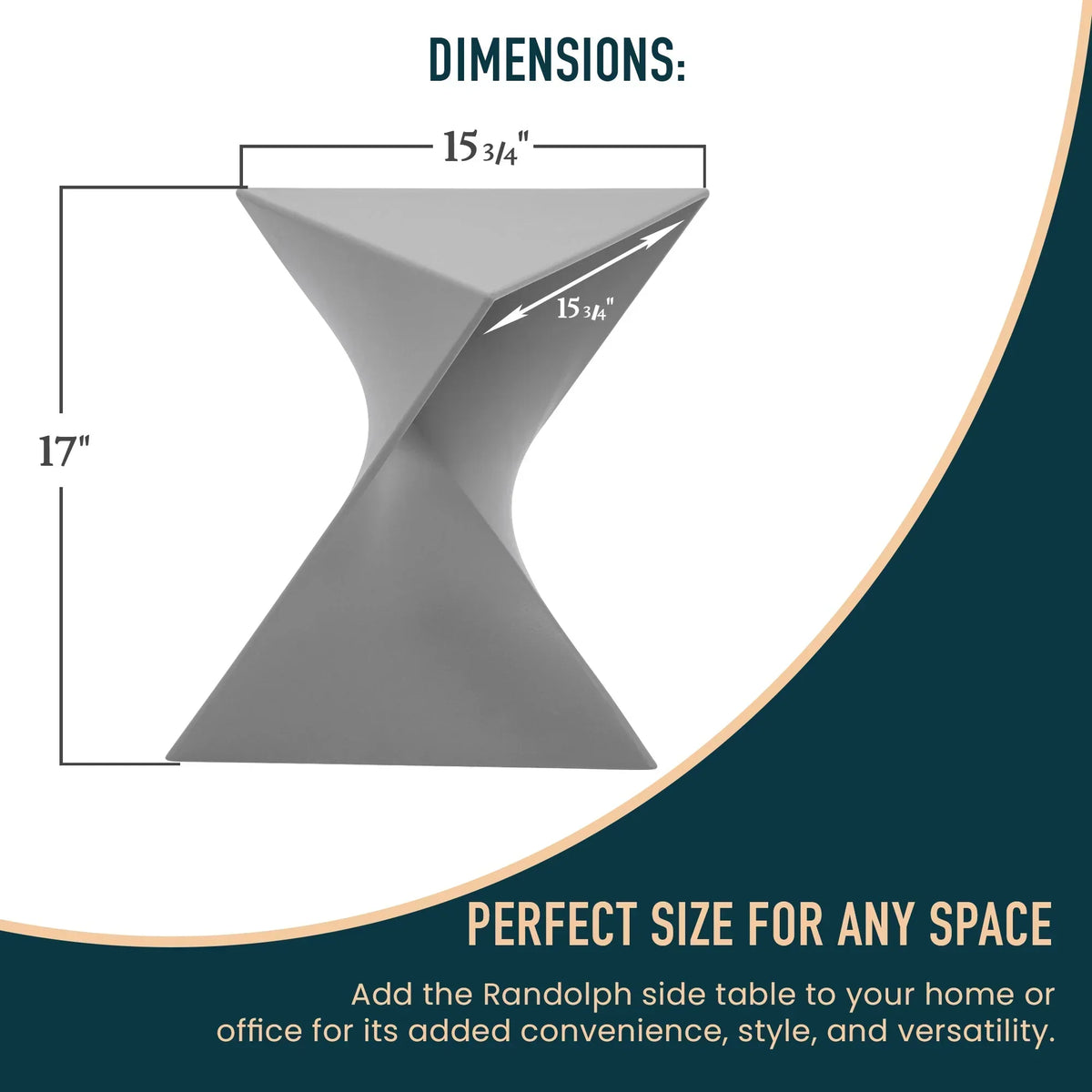 Randolph Triangular Accent Side Table in ABS/PC Plastic - Elax Furniture
