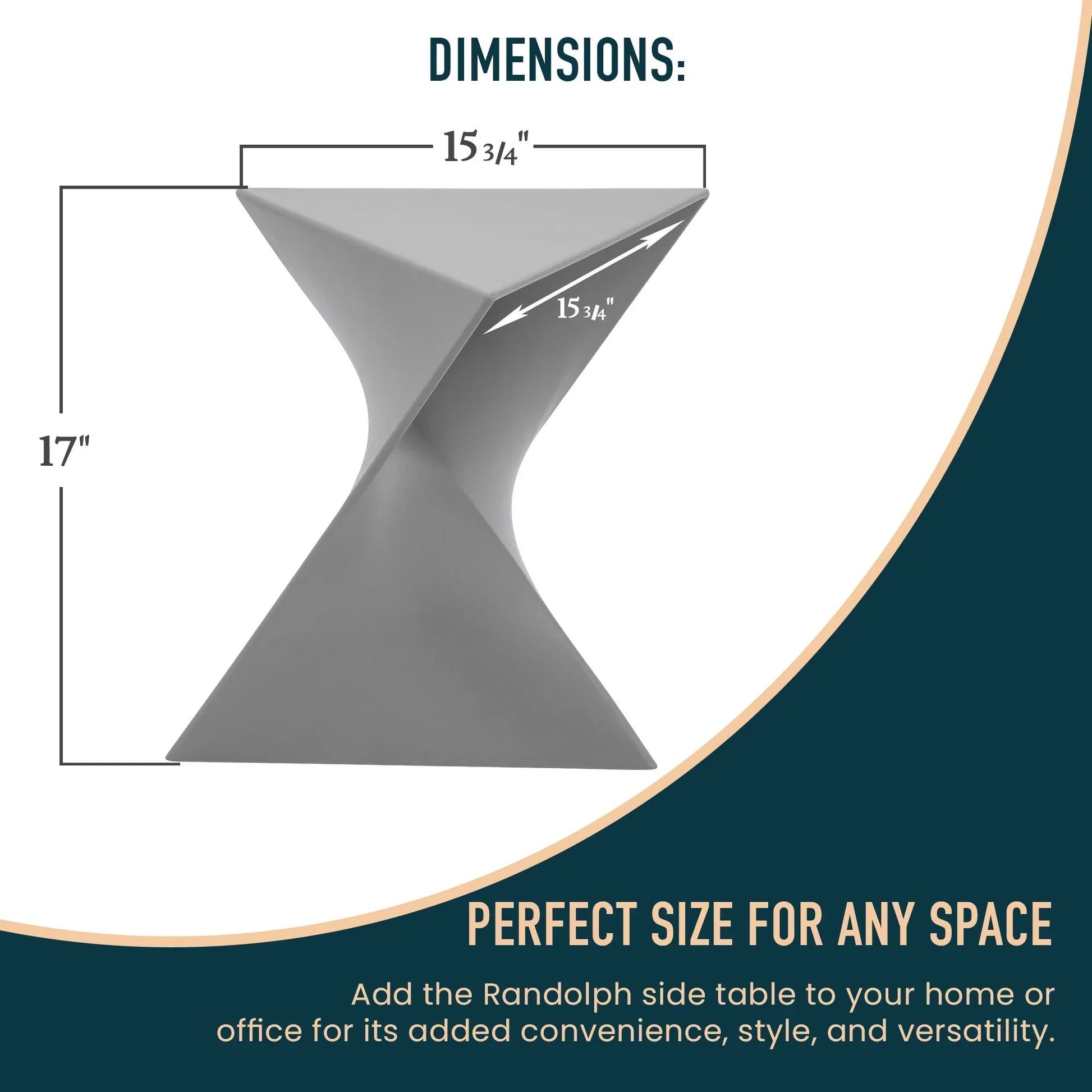 Randolph Triangular Accent Side Table in ABS/PC Plastic - Elax Furniture