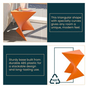 Randolph Triangular Accent Side Table in ABS/PC Plastic - Elax Furniture