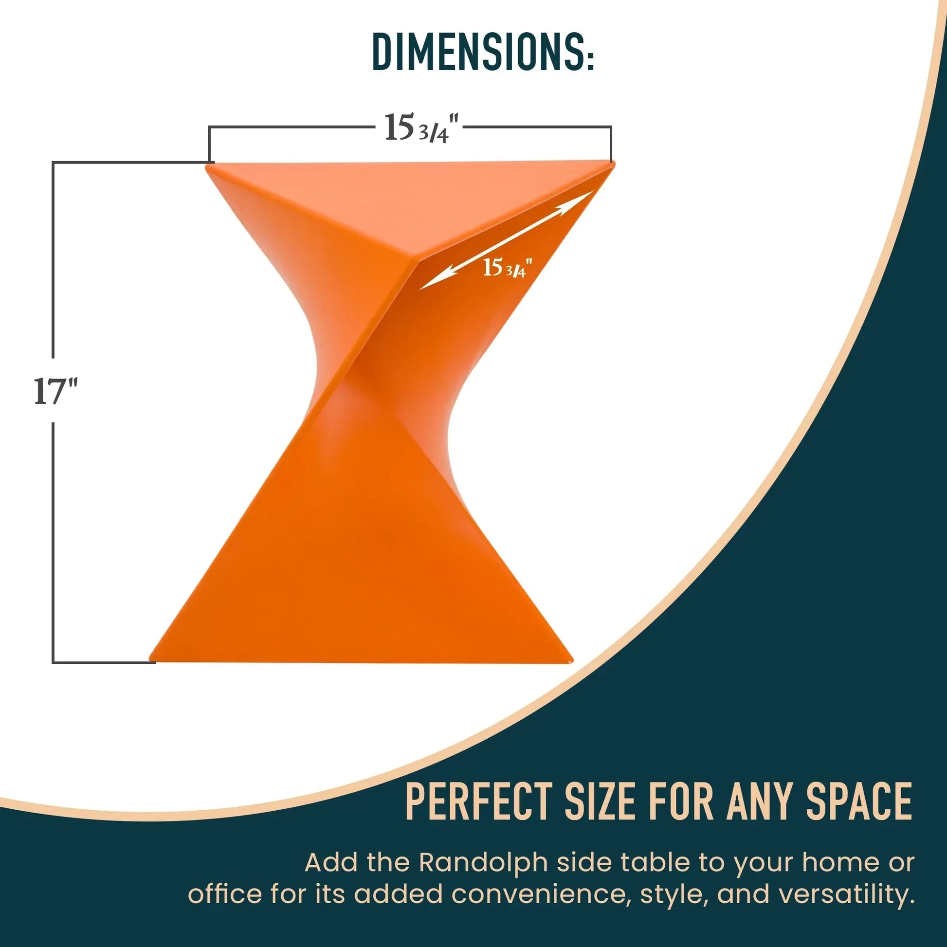 Randolph Triangular Accent Side Table in ABS/PC Plastic - Elax Furniture