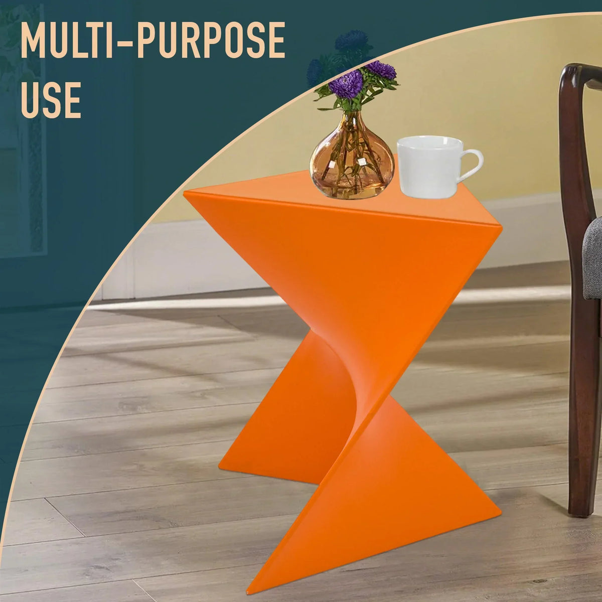 Randolph Triangular Accent Side Table in ABS/PC Plastic - Elax Furniture