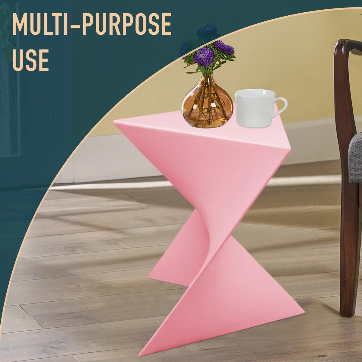 Randolph Triangular Accent Side Table in ABS/PC Plastic - Elax Furniture