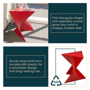Randolph Triangular Accent Side Table in ABS/PC Plastic - Elax Furniture