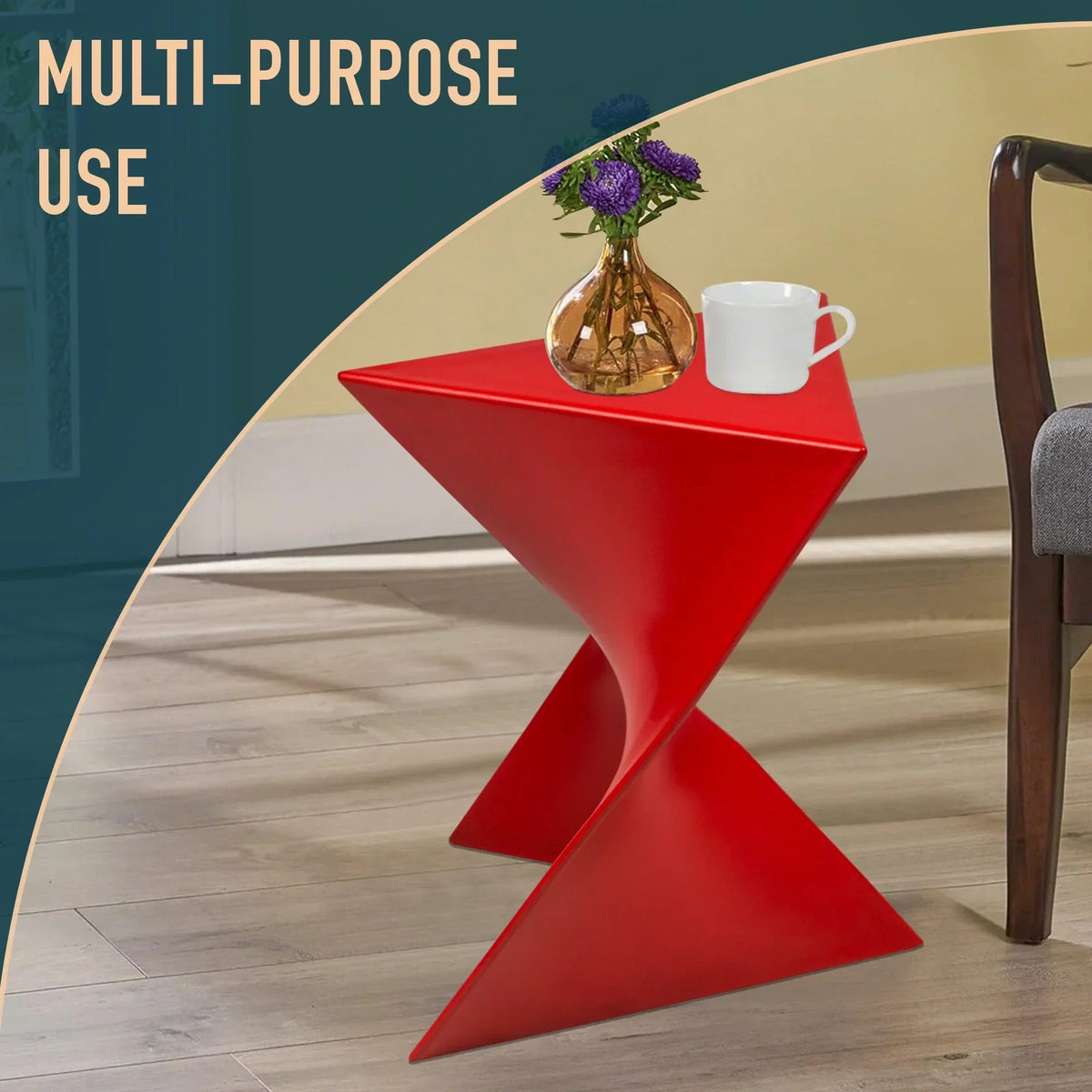 Randolph Triangular Accent Side Table in ABS/PC Plastic - Elax Furniture