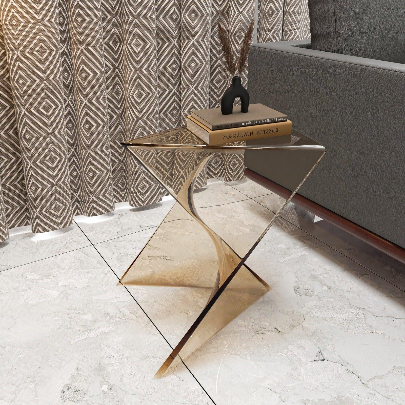 Randolph Triangular Accent Side Table in ABS/PC Plastic - Elax Furniture