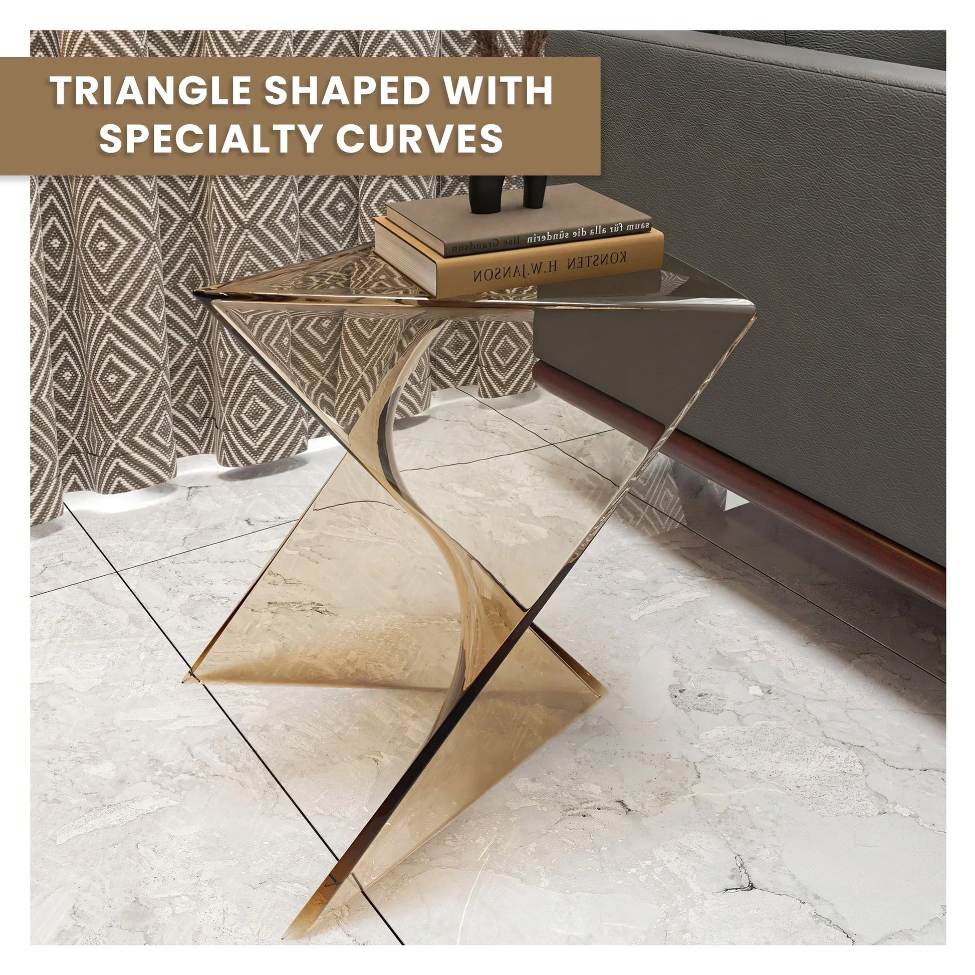 Randolph Triangular Accent Side Table in ABS/PC Plastic - Elax Furniture