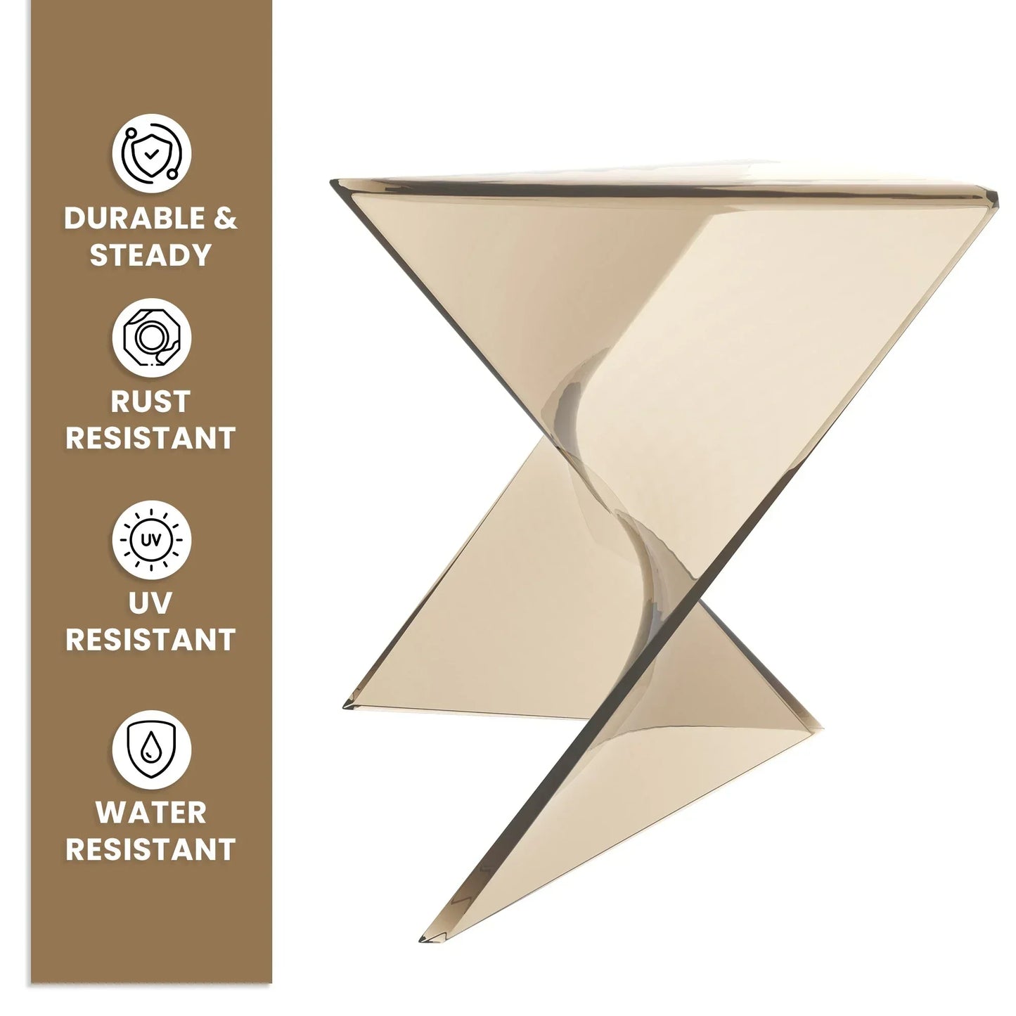 Randolph Triangular Accent Side Table in ABS/PC Plastic - Elax Furniture