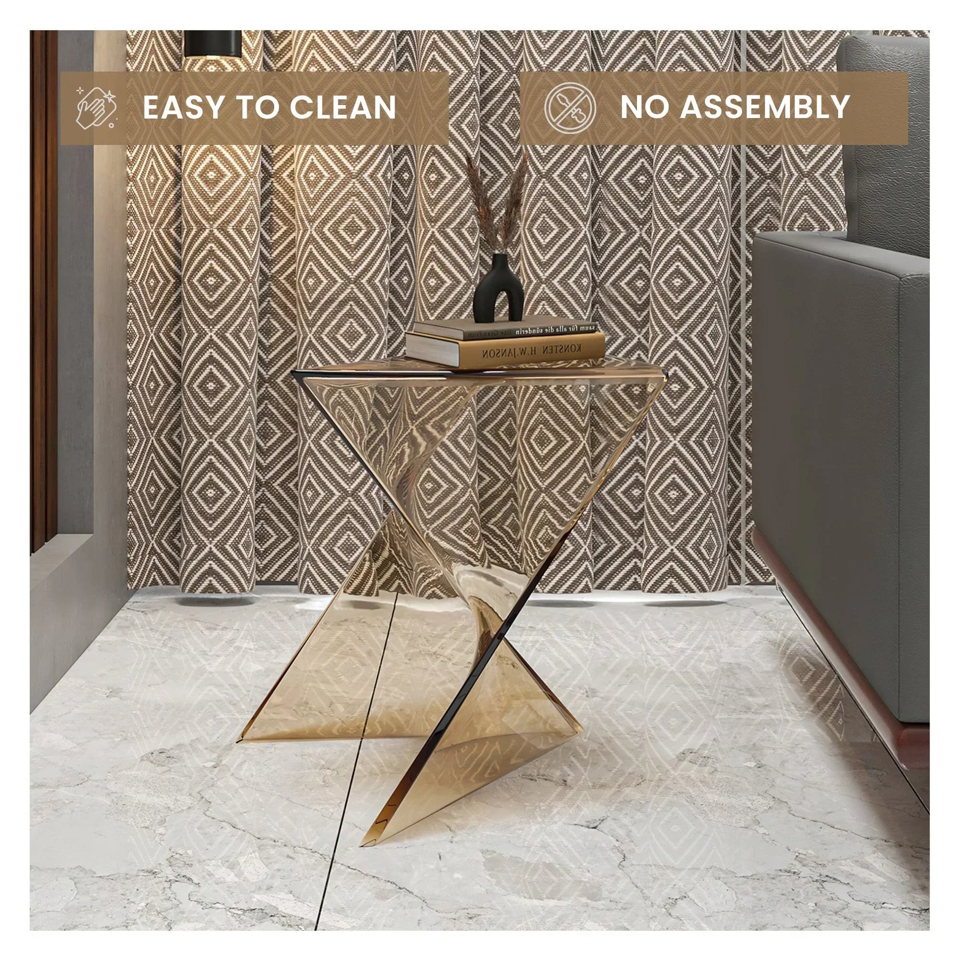 Randolph Triangular Accent Side Table in ABS/PC Plastic - Elax Furniture