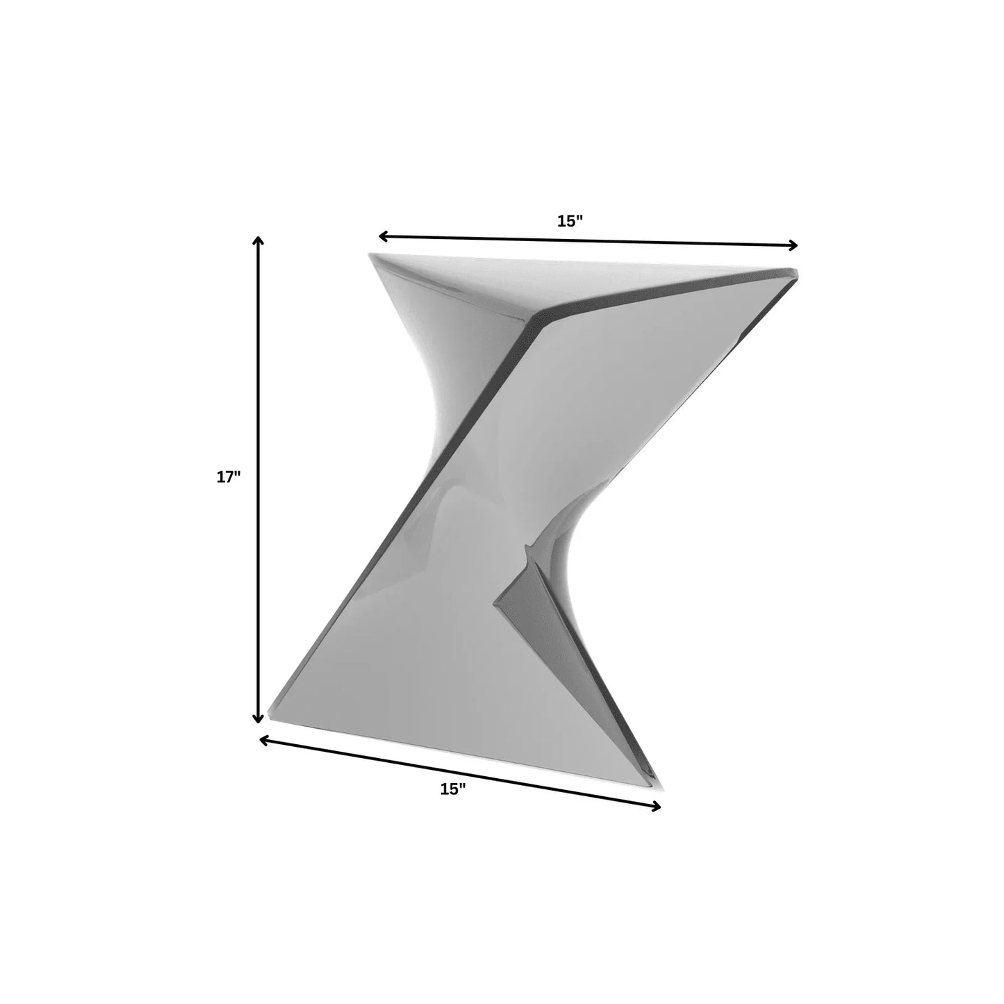 Randolph Triangular Accent Side Table in ABS/PC Plastic - Elax Furniture