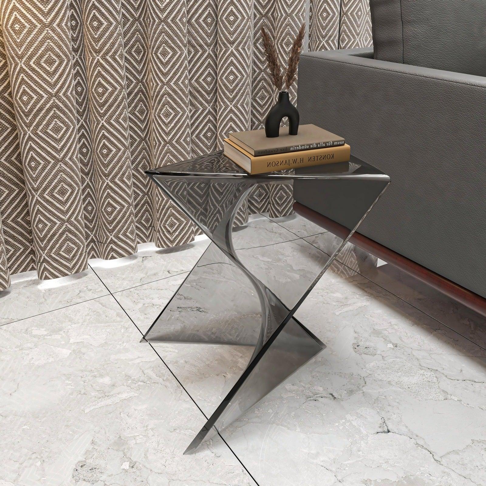 Randolph Triangular Accent Side Table in ABS/PC Plastic - Elax Furniture