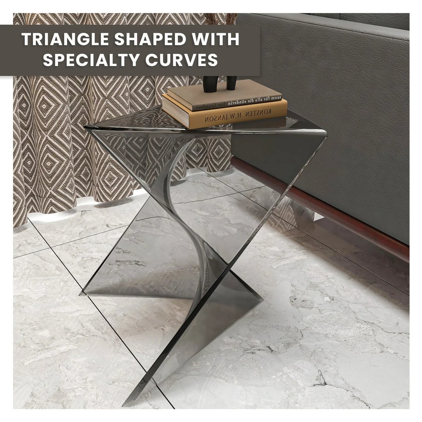 Randolph Triangular Accent Side Table in ABS/PC Plastic - Elax Furniture