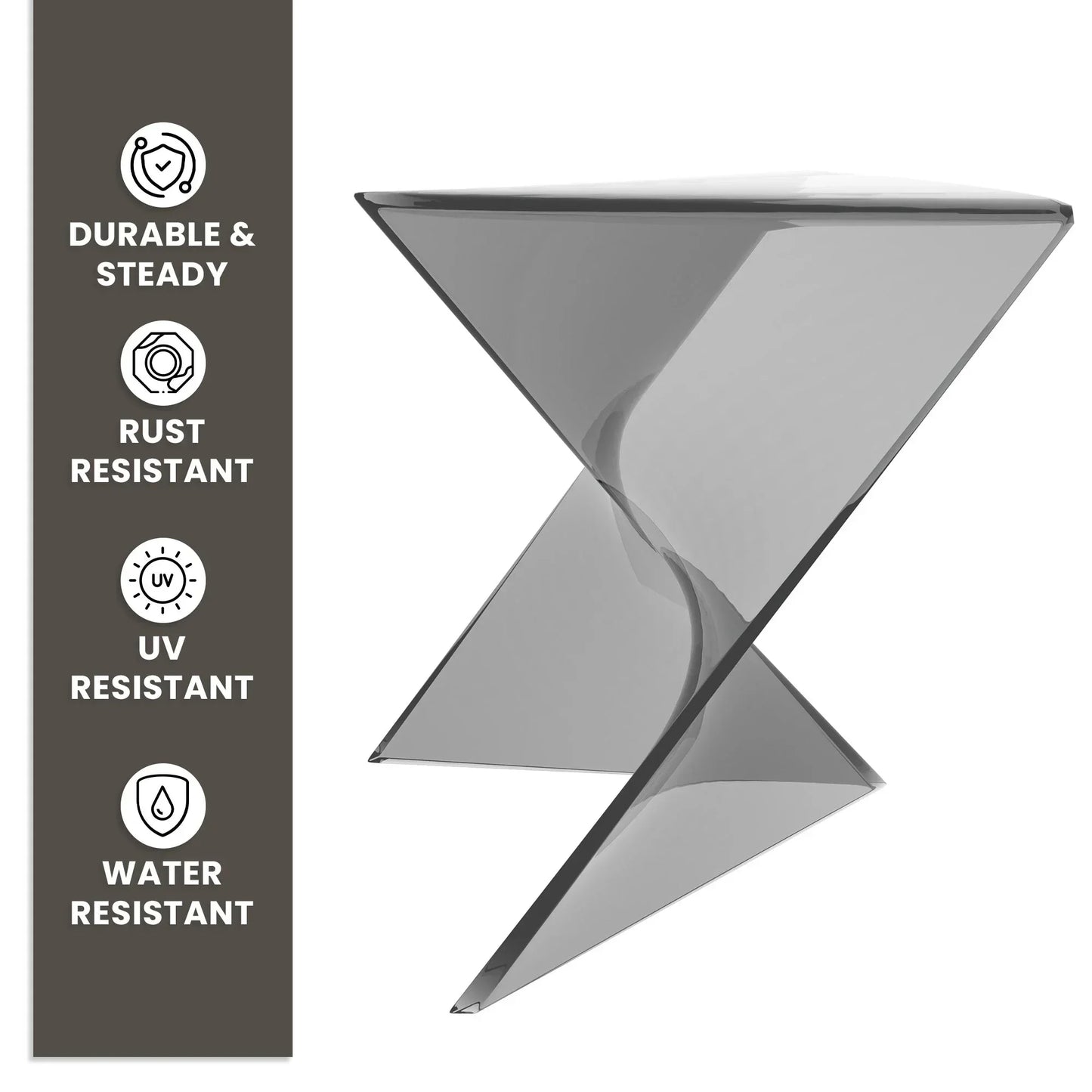 Randolph Triangular Accent Side Table in ABS/PC Plastic - Elax Furniture