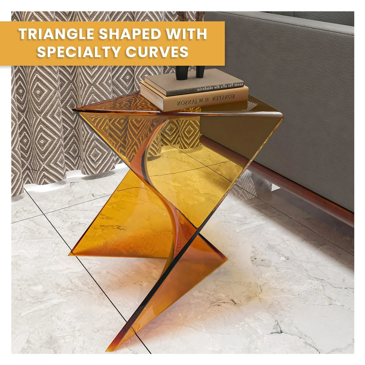 Randolph Triangular Accent Side Table in ABS/PC Plastic - Elax Furniture