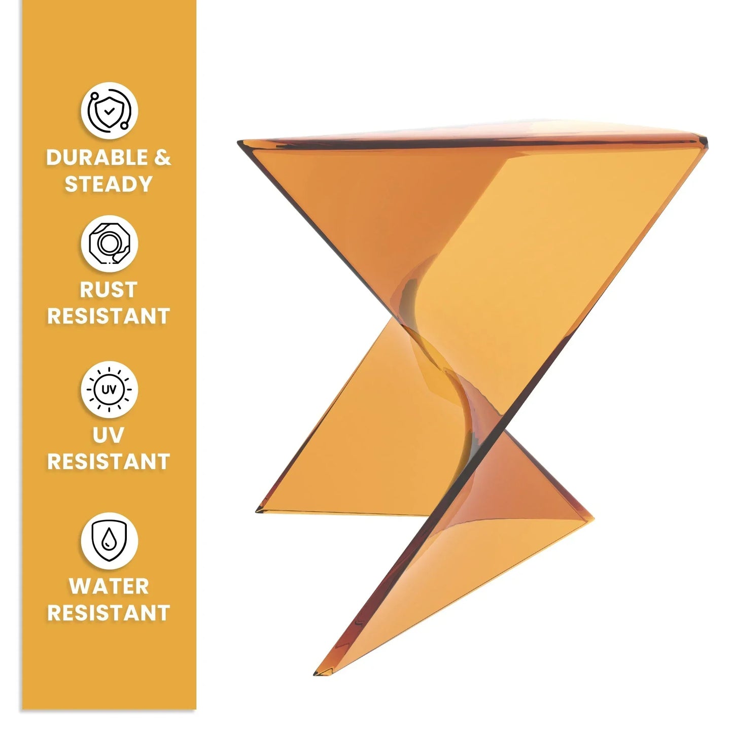 Randolph Triangular Accent Side Table in ABS/PC Plastic - Elax Furniture