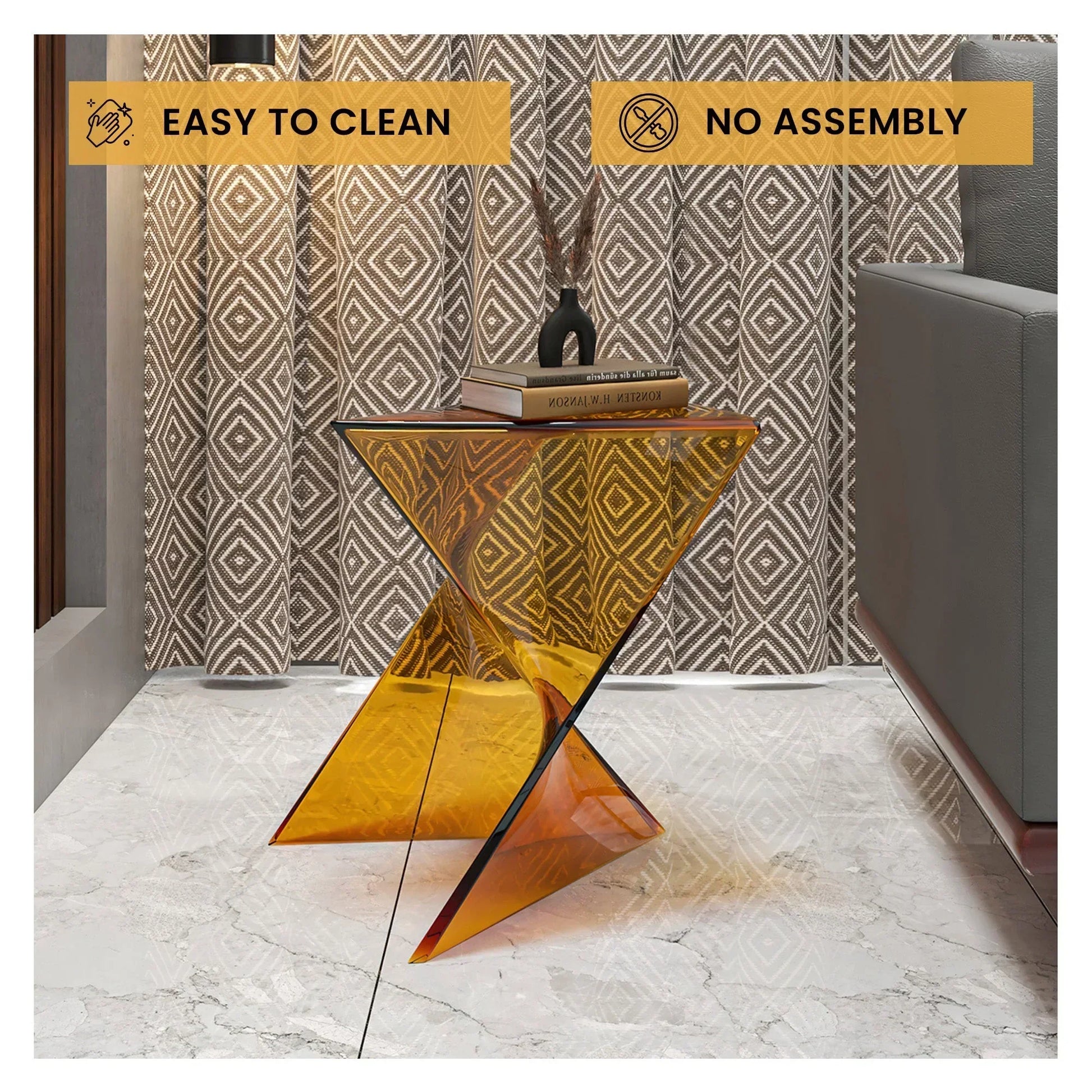 Randolph Triangular Accent Side Table in ABS/PC Plastic - Elax Furniture