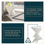 Randolph Triangular Accent Side Table in ABS/PC Plastic - Elax Furniture