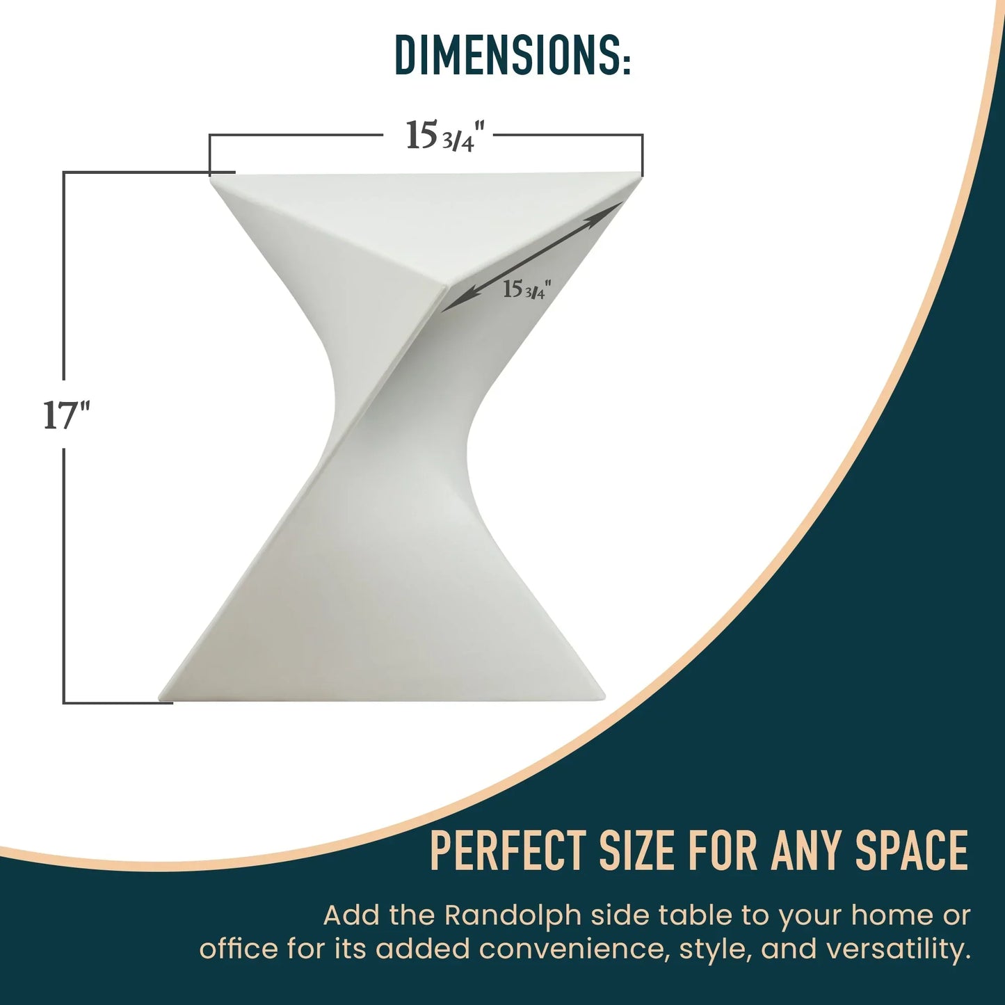 Randolph Triangular Accent Side Table in ABS/PC Plastic - Elax Furniture