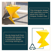 Randolph Triangular Accent Side Table in ABS/PC Plastic - Elax Furniture