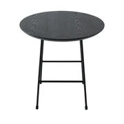 Rossmore Round Side Table with MDF Wood Tabletop in Black Steel - Elax Furniture