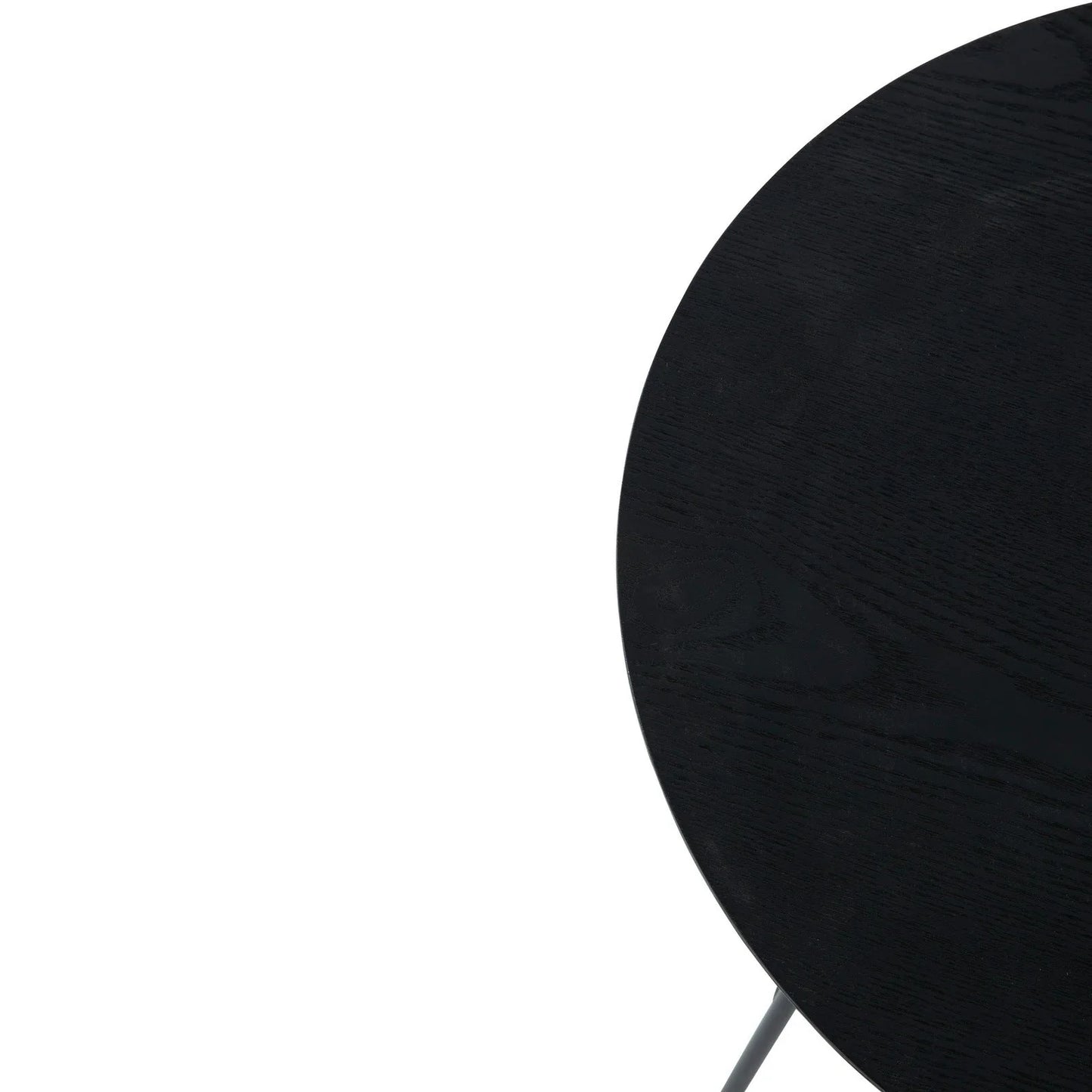 Rossmore Round Side Table with MDF Wood Tabletop in Black Steel - Elax Furniture