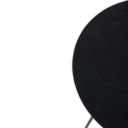 Rossmore Round Side Table with MDF Wood Tabletop in Black Steel - Elax Furniture
