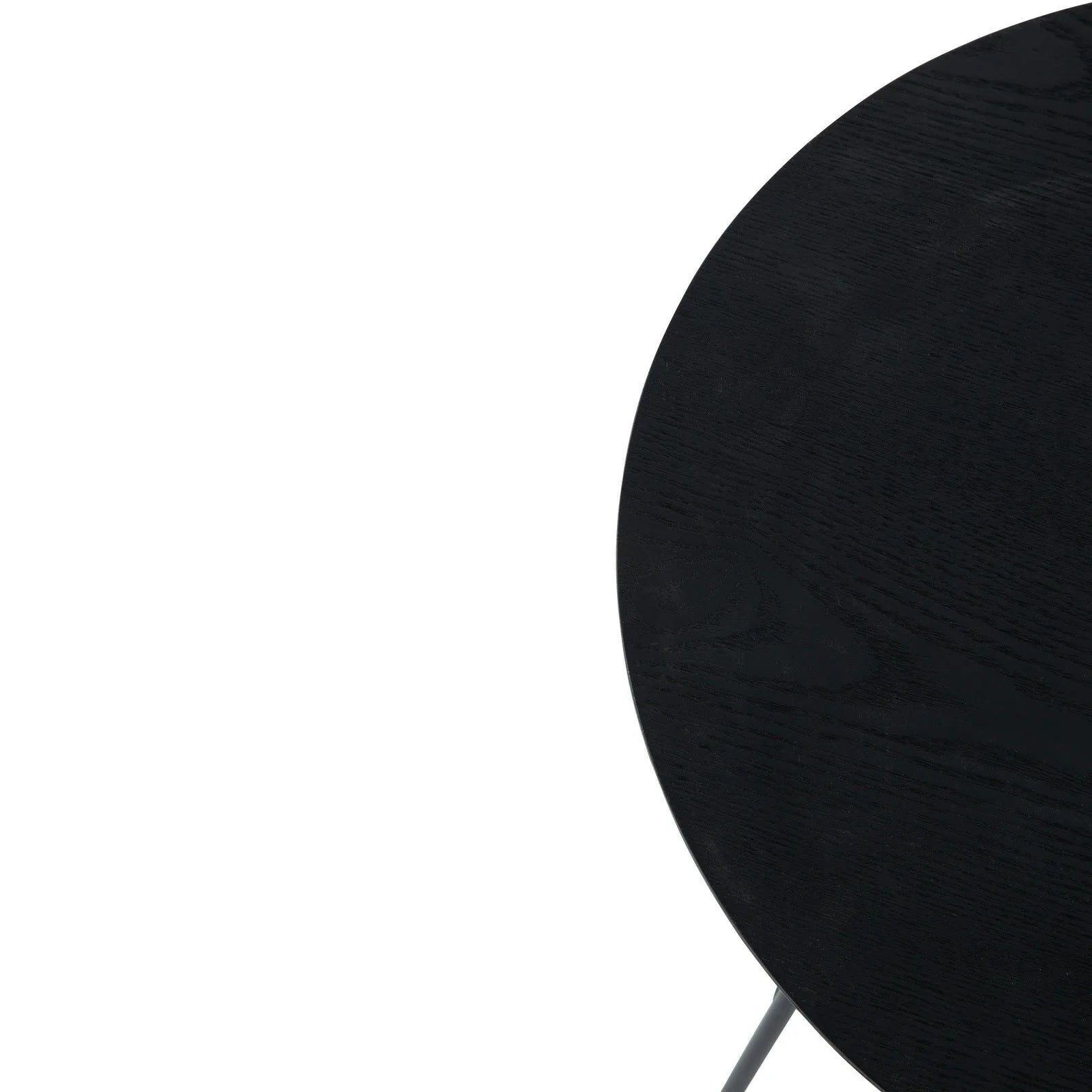 Rossmore Round Side Table with MDF Wood Tabletop in Black Steel - Elax Furniture