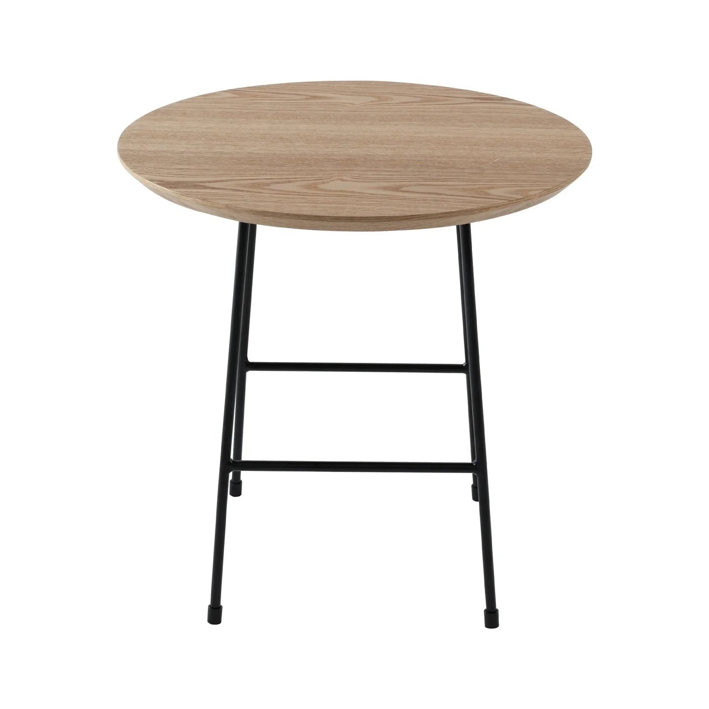 Rossmore Round Side Table with MDF Wood Tabletop in Black Steel - Elax Furniture