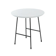 Rossmore Round Side Table with MDF Wood Tabletop in Black Steel - Elax Furniture