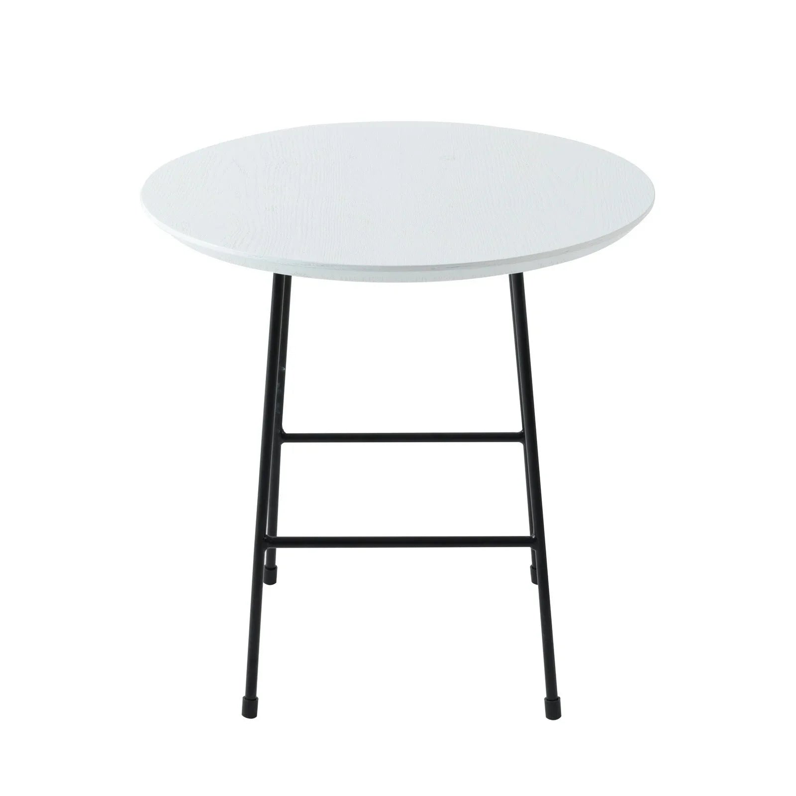 Rossmore Round Side Table with MDF Wood Tabletop in Black Steel - Elax Furniture