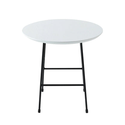 Rossmore Round Side Table with MDF Wood Tabletop in Black Steel - Elax Furniture