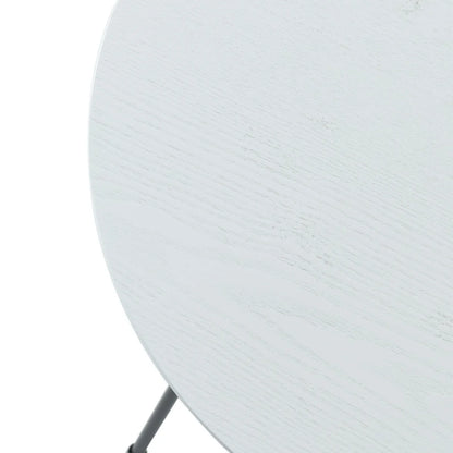 Rossmore Round Side Table with MDF Wood Tabletop in Black Steel - Elax Furniture