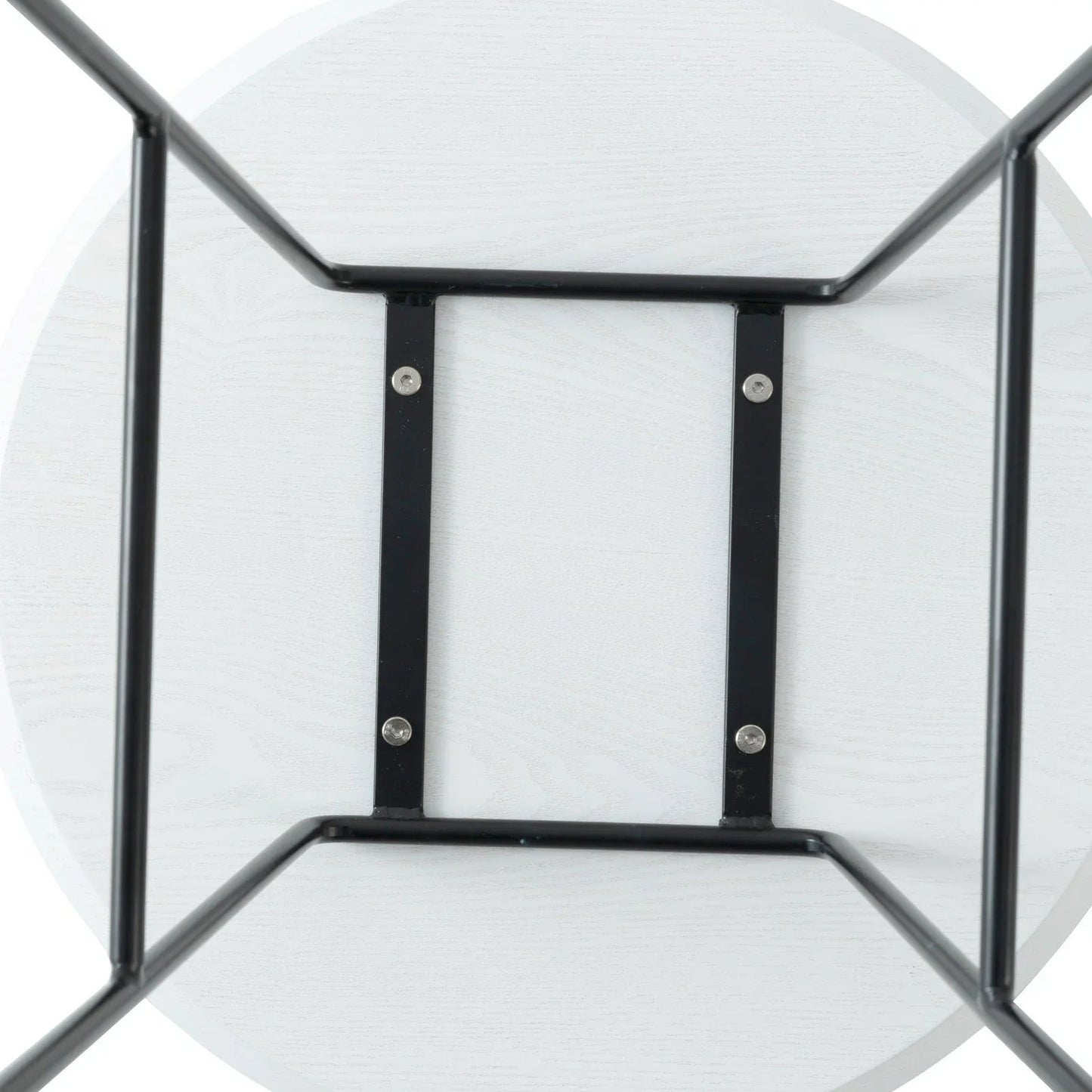 Rossmore Round Side Table with MDF Wood Tabletop in Black Steel - Elax Furniture