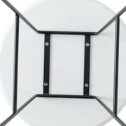 Rossmore Round Side Table with MDF Wood Tabletop in Black Steel - Elax Furniture