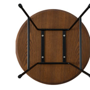 Rossmore Round Side Table with MDF Wood Tabletop in Black Steel - Elax Furniture