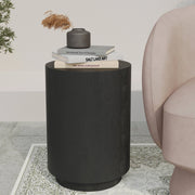 LeisureMod Ramble 14" Wide Round Side Table – Modern Fiberstone Accent End Table for Indoor or Outdoor Use, Weather-Resistant for Patio, Balcony, or Living Room