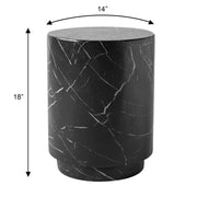 LeisureMod Ramble 14" Wide Round Side Table – Modern Fiberstone Accent End Table for Indoor or Outdoor Use, Weather-Resistant for Patio, Balcony, or Living Room