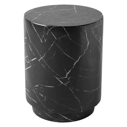 LeisureMod Ramble 14" Wide Round Side Table – Modern Fiberstone Accent End Table for Indoor or Outdoor Use, Weather-Resistant for Patio, Balcony, or Living Room
