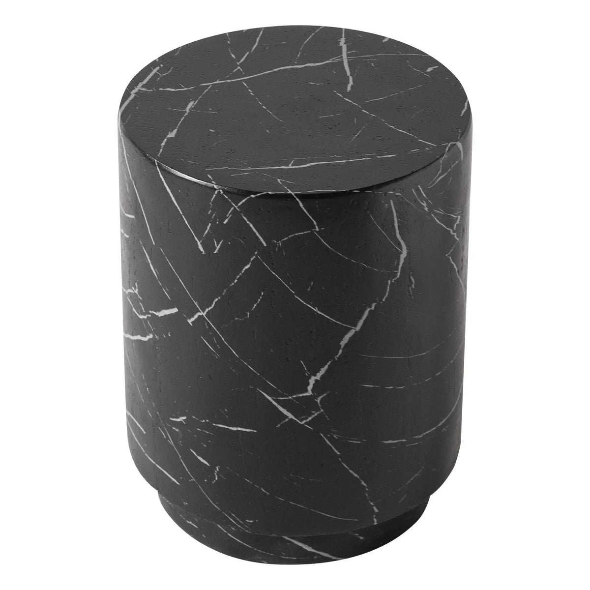 LeisureMod Ramble 14" Wide Round Side Table – Modern Fiberstone Accent End Table for Indoor or Outdoor Use, Weather-Resistant for Patio, Balcony, or Living Room
